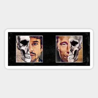 Hannibal Murder Husbands Vintage Skull Mask Duo Sticker